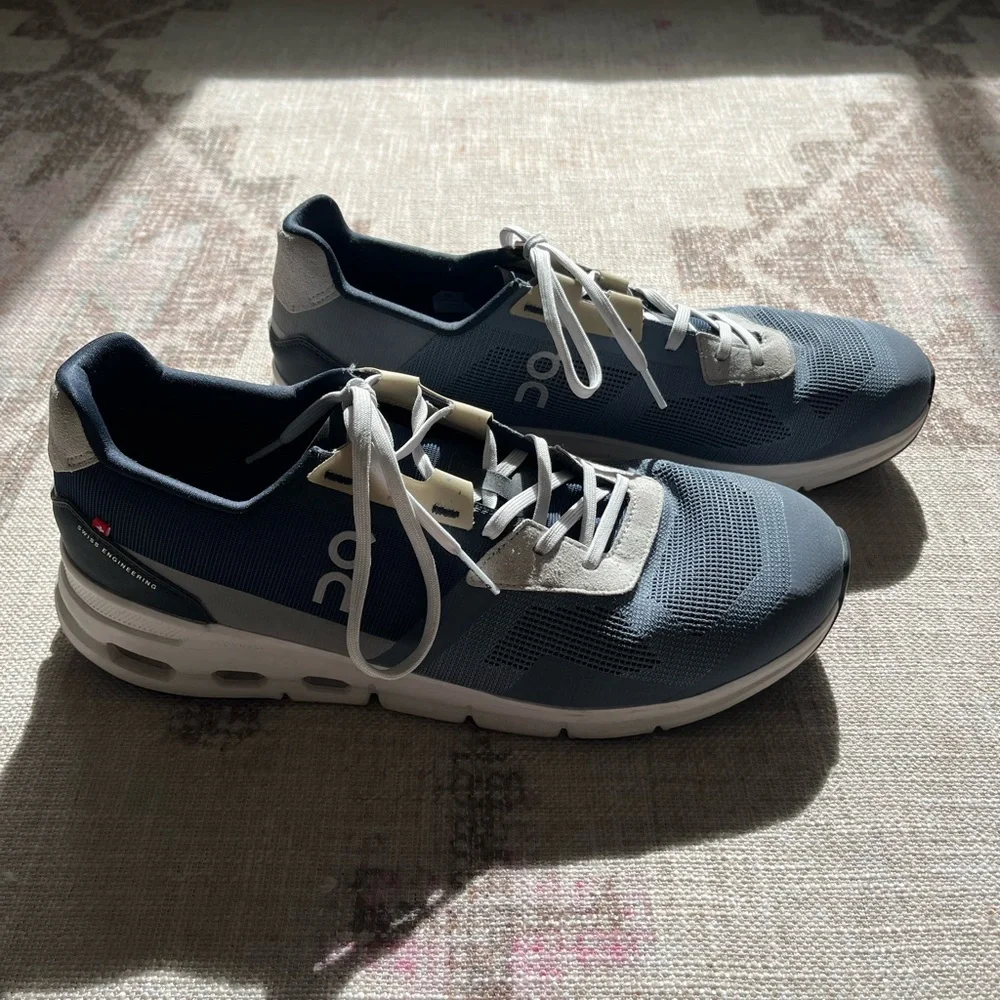 On Running Men’s Cloudswift Sneakers in Slate Blue and White